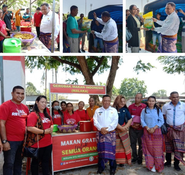 Bupati Malaka, Dr. Simon Nahak S.H.,MH Membuka Kegiatan Pasar Murah Di Kabupaten Malaka, Lapangan Umum Betun. (Foto_red)
