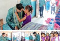 Bunda Paud KabupatenMalaka, Maria Nahak Kunjung Beberpa Paud di Kecamatan Malaka Barat. (Foto_Isti)