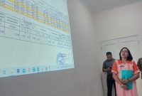 Kepala Dinas Pertanian Kabupaten Malaka, drh. Januaria Maria Seran Ketika paparkan Kerberhasilan Program Swasembada Pangan saat Konferensi Pers di Aula Rapat Bupati Malaka, (Foto_red)