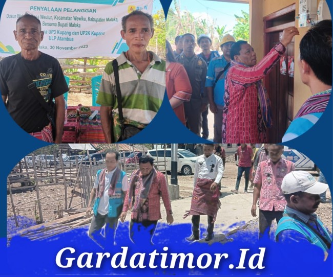 Bupati Malaka, Dr. Simon Nahak S.H.,MH Bersama warga Dusun Wetalas Desa Weulun Nyalakan Listrik. (Foto_red)