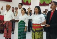 Pengambilan Sumpah Tiga Penjabat Kepala Desa di Kabupaten Malaka.  