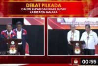 Debat Perdana Untuk Tiga Paslon Pilkada Kabupaten Malaka Tahun 2024. (Foto Screenshot Hasil TVRI )