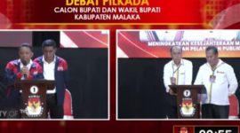 Debat Perdana Untuk Tiga Paslon Pilkada Kabupaten Malaka Tahun 2024. (Foto Screenshot Hasil TVRI )