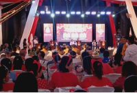 Sambutan Ketua KPU Malaka Juventus Adrianus Bere Saat Debat Kedua di Aula Dekenat Malaka. (Foto_red)