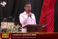 Ketua KPU Yuventus A. Bere (Foto- live dari TVRI).