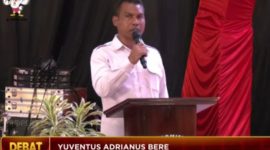 Ketua KPU Yuventus A. Bere (Foto- live dari TVRI).
