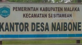 Papan Nama Kantor Desa Naibone Kecamatan Sasitamean.(foto- istimewa) 