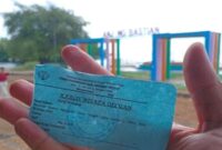 Karcis Tulisan Wisata Oeluan, dipakai Untuk Penagihan di Wisata Tanjung Bastian. (Foto-Ist)