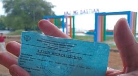 Karcis Tulisan Wisata Oeluan, dipakai Untuk Penagihan di Wisata Tanjung Bastian. (Foto-Ist)