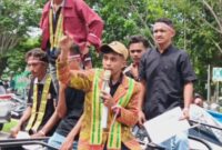 Aksi Demonstrasi GEMMA Kefamenanu,  Tantang SBS- HMS Untuk Usut Tuntas Kasus Korupsi di Malaka. (Foto-Ist)