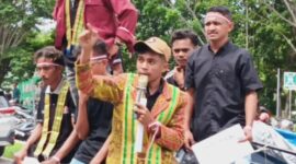 Aksi Demonstrasi GEMMA Kefamenanu,  Tantang SBS- HMS Untuk Usut Tuntas Kasus Korupsi di Malaka. (Foto-Ist)