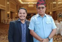 Gubernur NTT Melkiades Laka Lena, dan Salah satu Tokoh Pemuda Diaspora NTT Sultra, Wilfridus Karu,S.H.,M.H. (Foto-Ist)