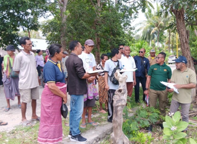 Sidang Pemeriksaan Setempat (PS) Sengketa Tanah di Desa Rabasahaerain Kecamatan Malaka Barat. (Foto-red)