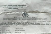 Surat Laporan Polisi Tindak Pidana Pengeroyokan di Besitaek, Desa Umalawain, Kecamatan Weliman. (Foto-Ist)