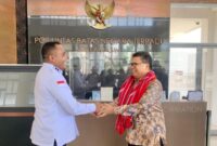 Kepala PLBN Motamasin Engelberthus Klau Menerima Kunjungan Duta Besar Republik Indonesia Untuk Timor Leste, Okto Dorinus Manik, di PLBN Motamasin. (Foto-Ist)