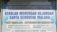 Papan Informasi SMK Santa Genoveva Malaka. (Foto-Ist)