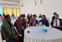 Kapolres Malaka Diwakili Kasat Reskrim Hadiri RAC DPC Peradi Atambua, di Aula Hotel Nusa Betun. (Foto-red)