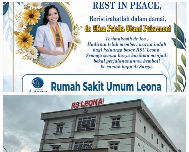 Pimpinan dan Manajemen RS Leona Kefamenanu menyampaikan belasungkawa yang mendalam atas berpulangnya dr. Eliza Princila Utami Pakaenoni. (Foto-Ist)
