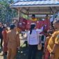 Pemerintah Provinsi NTT,  Bersama Pemerintah Kabupaten TTS, Memantau Langsung Hasil Tenun Ikat, Milik Warga Desa Obaki, Kecamatan Kokbaun. (Foto-red)